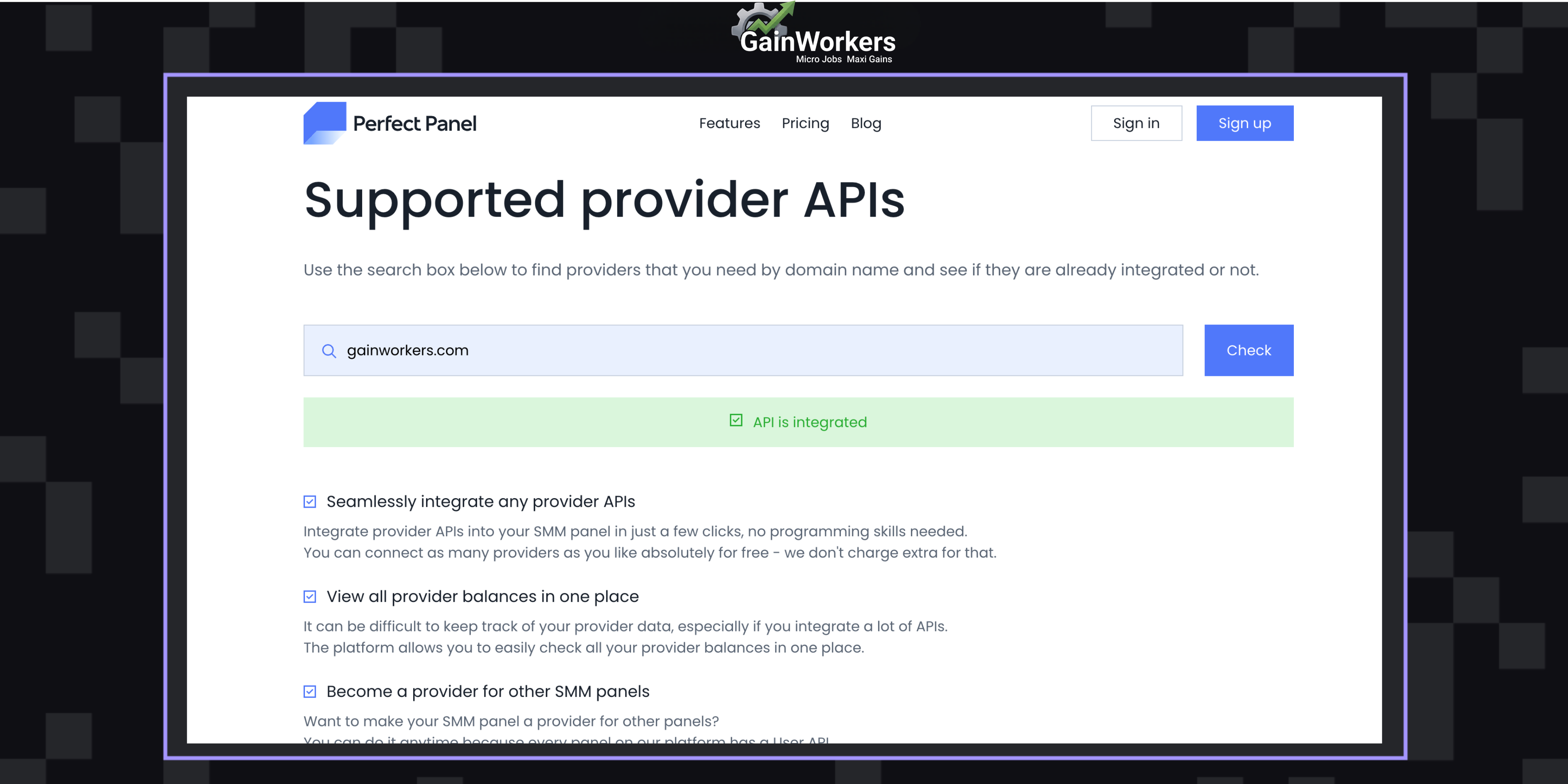 Seamless API Integration with PerfectPanel Now Live on GainWorkers