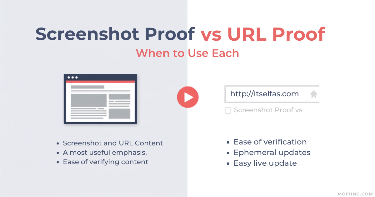 Screenshot Proof vs URL Proof: When to Use Each