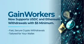 GainWorkers Now Supports USDC and Ethereum Withdrawals with $5 Minimum